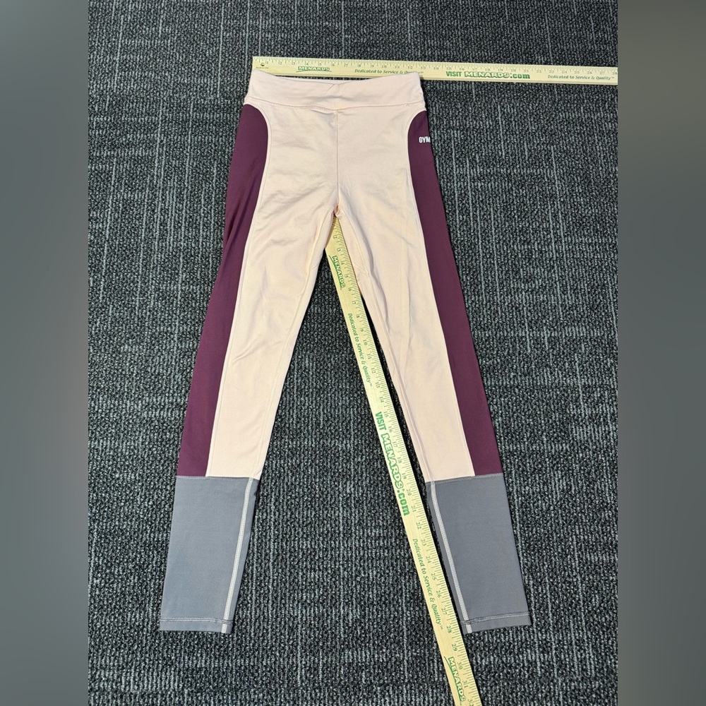Gymshark Illusion Leggings Pink Colorblock Women's Medium (See Measurements)
